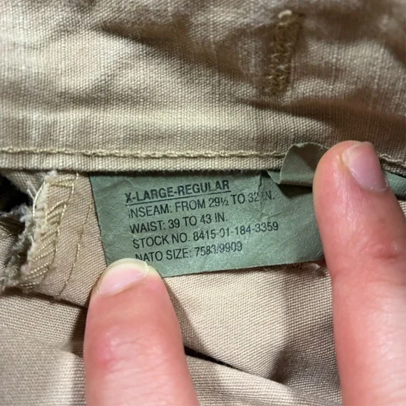 Tru-Spec Mens Cargo Pants Size XL Regular Beige 100% Cotton Outdoor Mid Rise - Picture 3 of 9